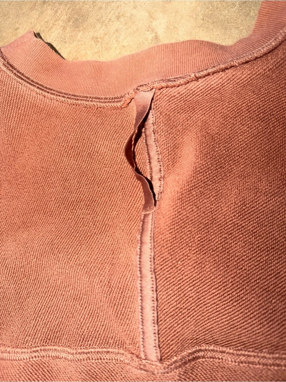 Lululemon Dusty Rose Crewneck Sweatshirt Hidden Zip Pocket Cinch Hem S